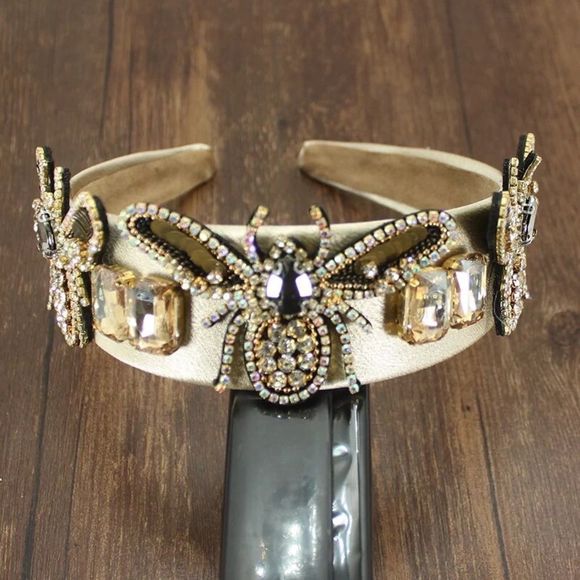 NoBrand Accessories - Champagne Crystal Embellished Headband